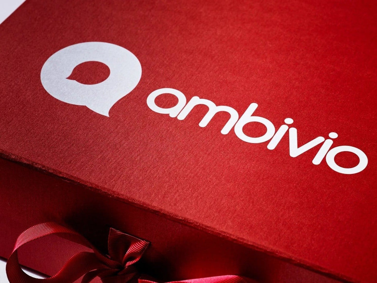 Red Folding Gift Box with Custom Printed white Logo
