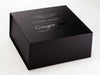 Example of Custom 1 Colour Tone on Tone Black Foil Printed Logo Onto Black Gift Box