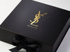 Black Folding Gift Box with Custom Gold Foil Print to Lid