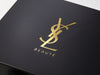 Black Folding Gift Box With Custom Gold Foil Logo
