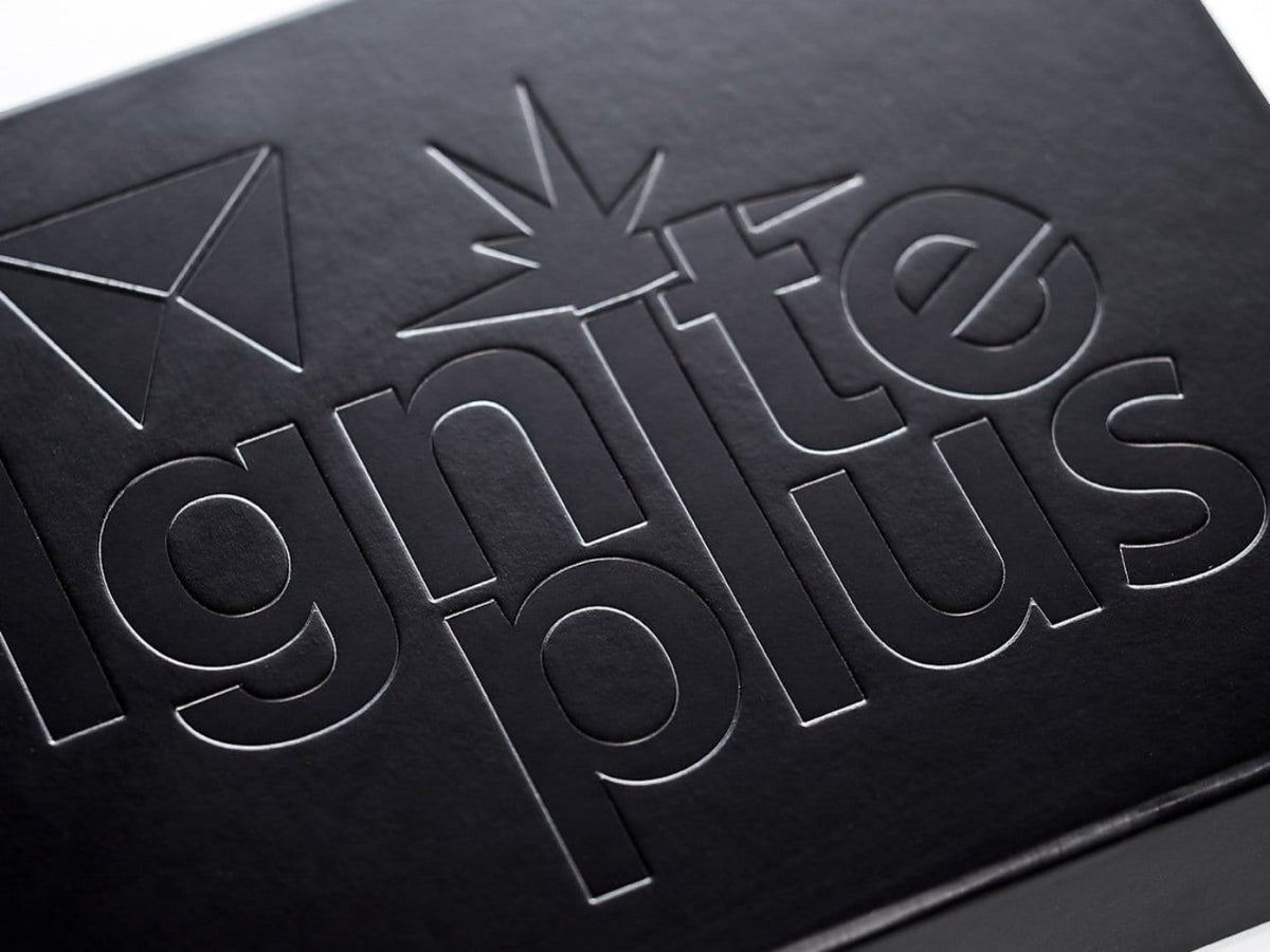 Black Folding Gift Box with Custom Debossed Logo to Lid