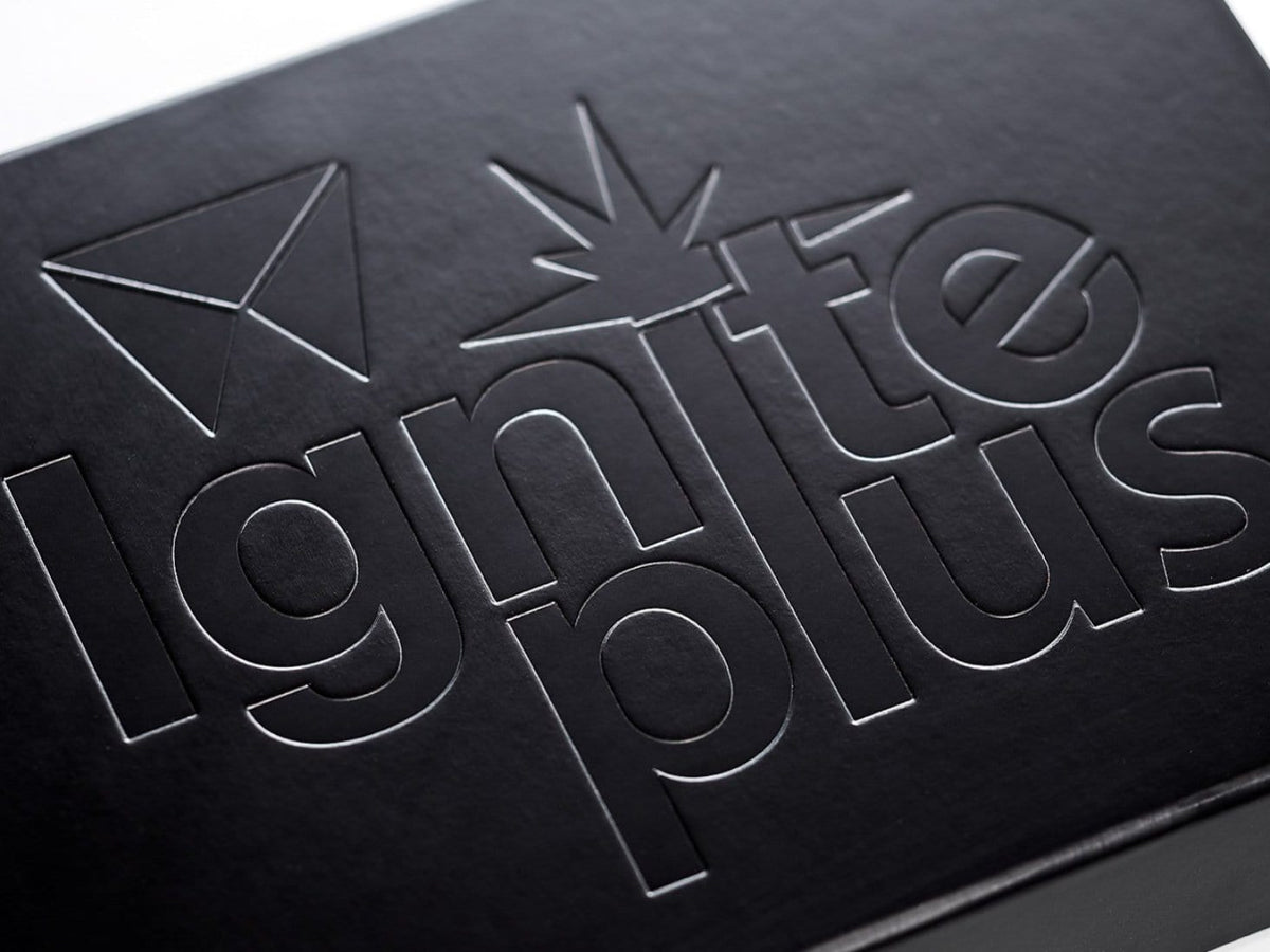 Black Folding Gift Box with Custom Debossed Logo to Lid