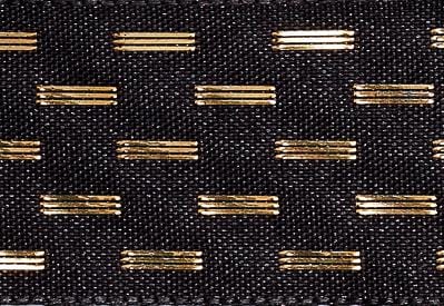 Black and Gold Dash Gift Box Ribbon