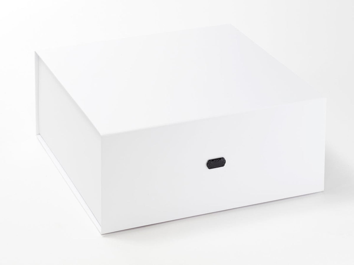 Black Metal Slot Decal Label Featured on White XL Deep Gift Box