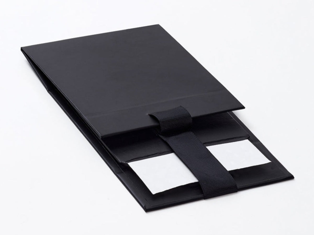Sample Small Black Gift Box with Fixed Ribbon Supplied Flat