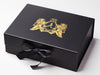 Black A4 Deep Gift Box with Custom Gold Foil Printed Design