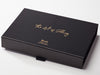 Black Shallow Gift Box with Custom Gold Foil Design