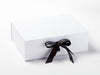 Black Chalkboard Congratulations Ribbon Featured on White Gift Box