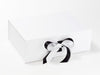 Black Recycled Satin Ribbon Featured on White Large Gift Box