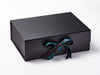 Example of Black Watch Tartan Double Ribbon Bow Featured on Black A4 Deep Gift Box