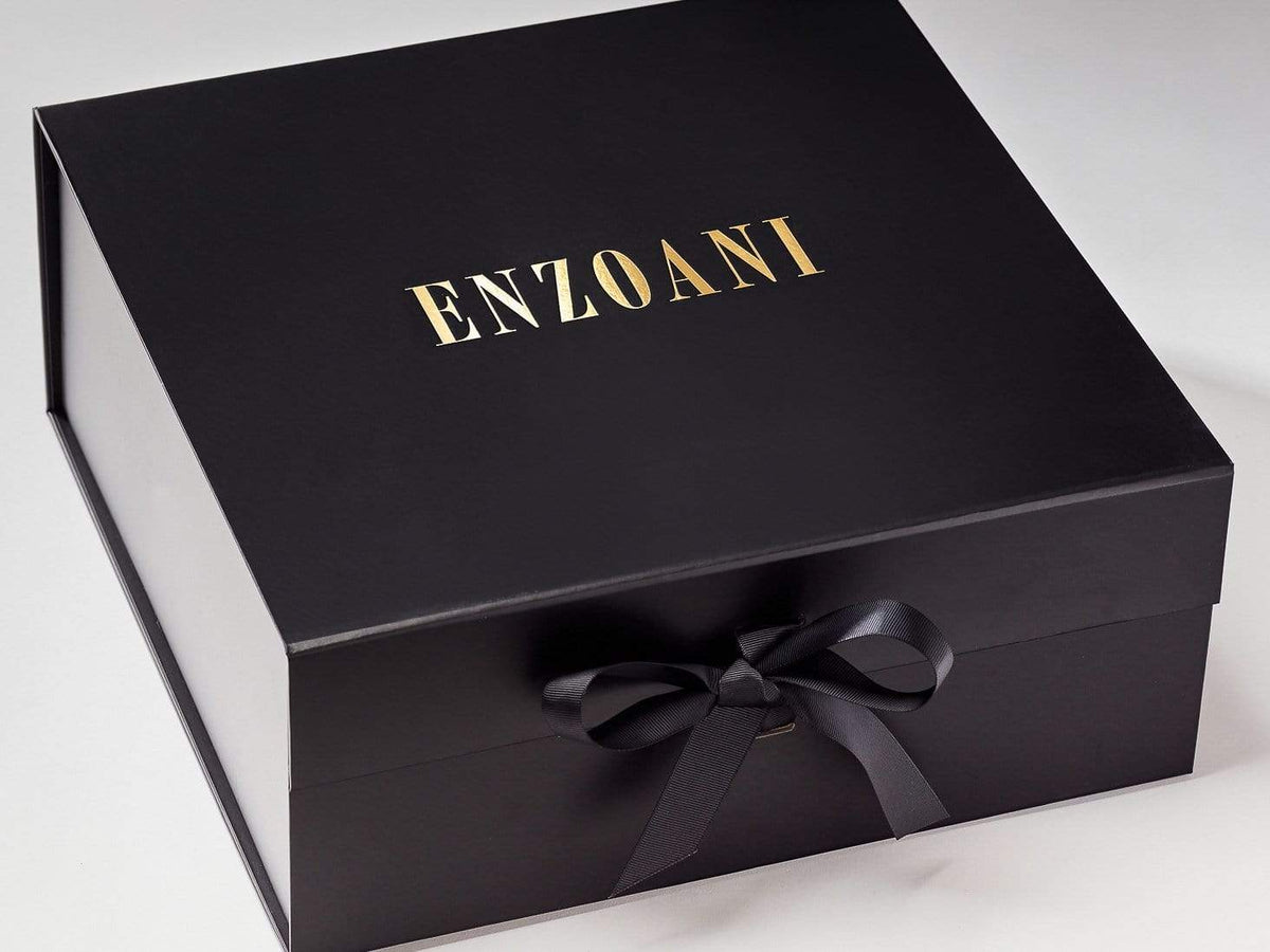 Black XL Deep Gift Box with Custom Gold Foil Logo
