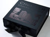 Folding Black Gift Box with Custom Printed Black Foil Design from Foldabox
