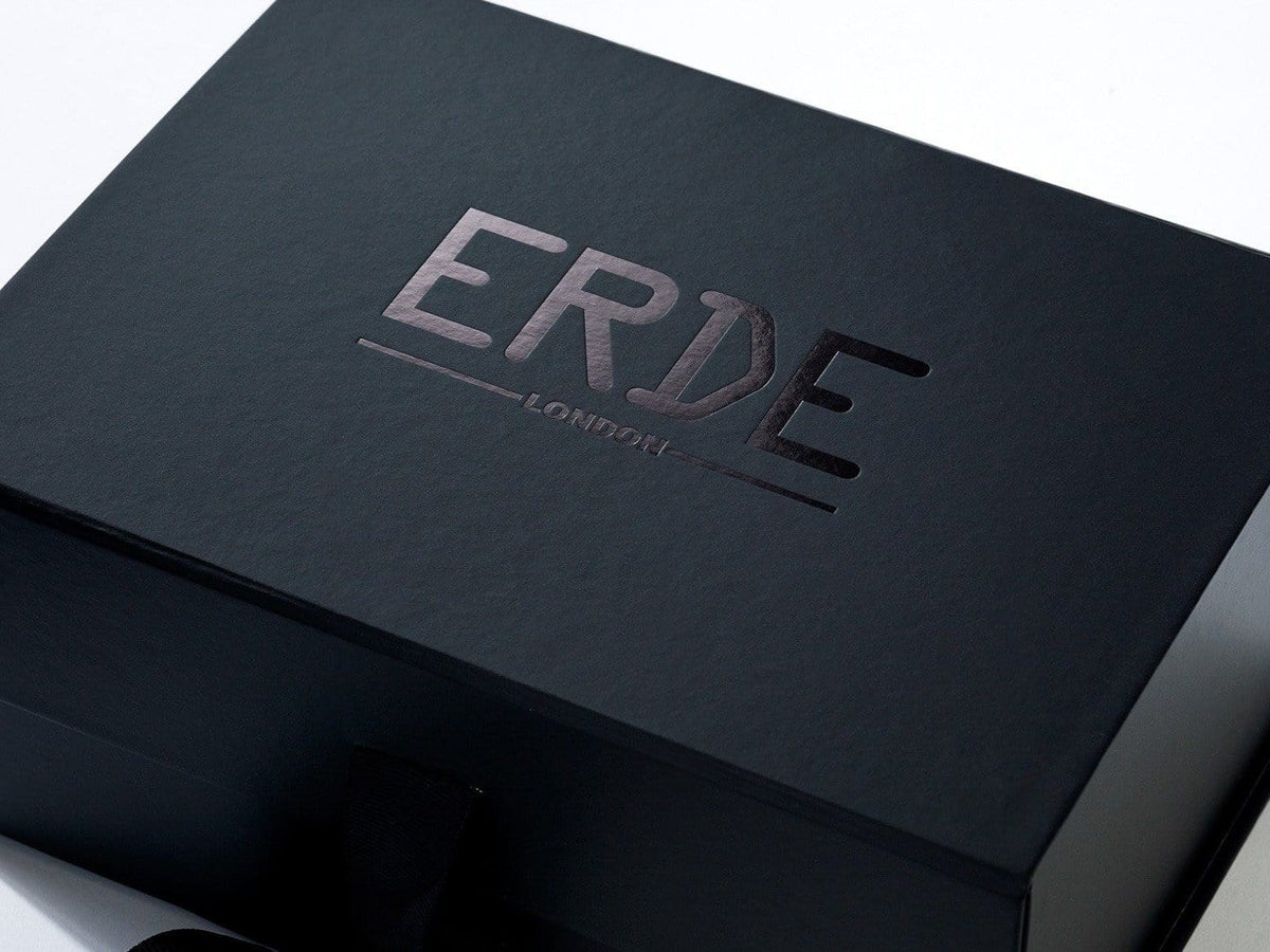 Custom Printed Black Foil Logo onto Lid of Black Folding Gift Box