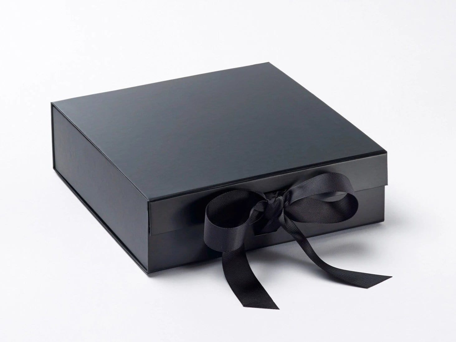 Medium Black Gift Box with changeable ribbon from Foldabox
