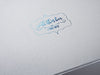 Silver Folding Gift Box with Custom Printed Blue Foil Logo