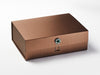 Bronze Gift Box with Emerald and Diamond Flower Gemstone Closure