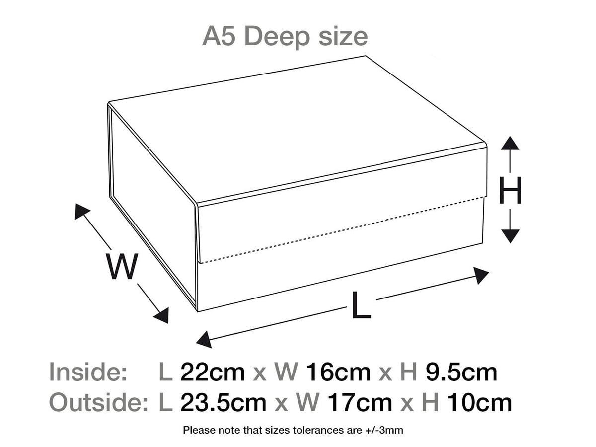 Bronze A5 Deep Folding Gift Box Assembled Size