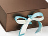 Bronze Gift Box with Ivory and Nile Blue Double Ribbon Bow