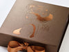 Bronze Gift Box with Copper Foil Logo and Copper Ribbon