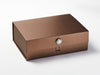 Bronze Gift Box with Pearl and Diamond Flower Gemstone Closure