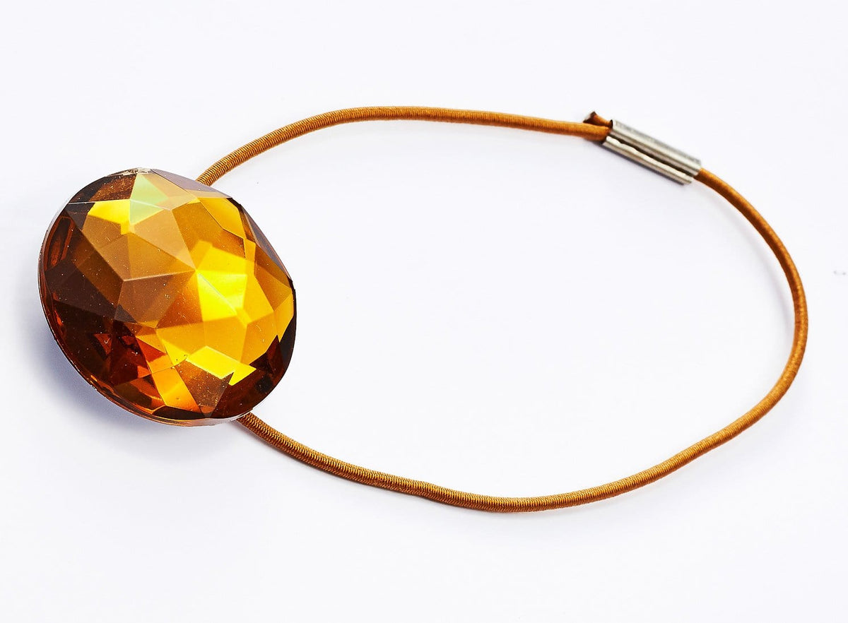 Brown Tourmaline Gemstone Gift Box Closure with Elastic