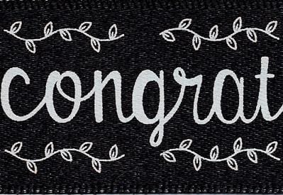 Black Chalkboard Congratulations Printed Ribbon