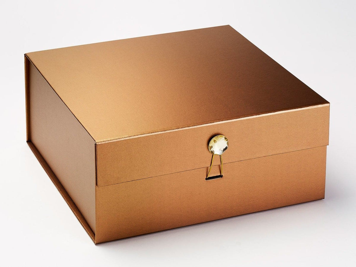 Copper XL Deep Gift Box with Citrine Gemstone Closure