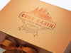 Example of Copper Foil Tone On Tone Custom Logo Onto Copper Gift Box