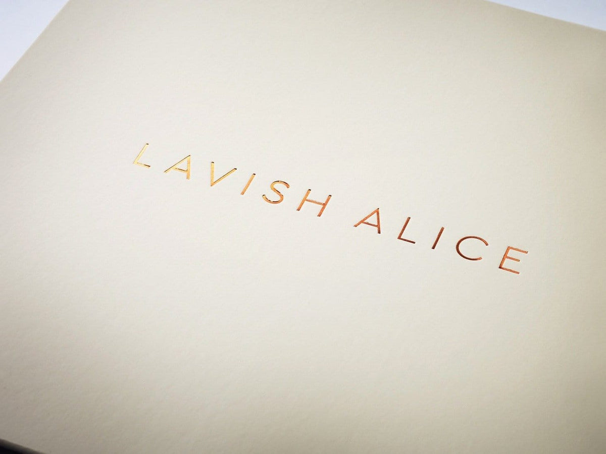 Ivory Gift Box with Custom Copper Foil Printed Logo from Foldabox