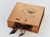 Copper Folding Gift Box with Copper Foil Design and Dark Brown Ribbon