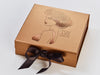Copper Gift Box with Copper Foil Design and Dark Brown Ribbon