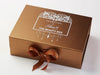 Copper Folding Gift Box with Custom Printed White Foil Design