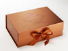 Example of Custom Copper Tone On Tone Foil Print Onto Copper Gift Box