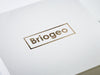 White Folding Gift Box with Copper Foil Printed Logo to Lid