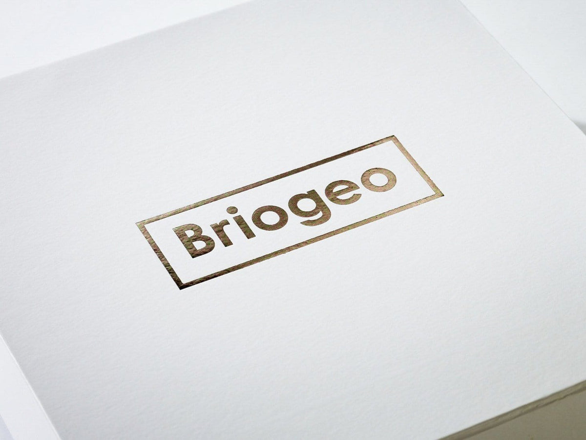 White Folding Gift Box with Copper Foil Printed Logo to Lid