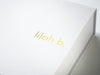 White Folding Gift Box with Custom Gold Foil Blocked Logo