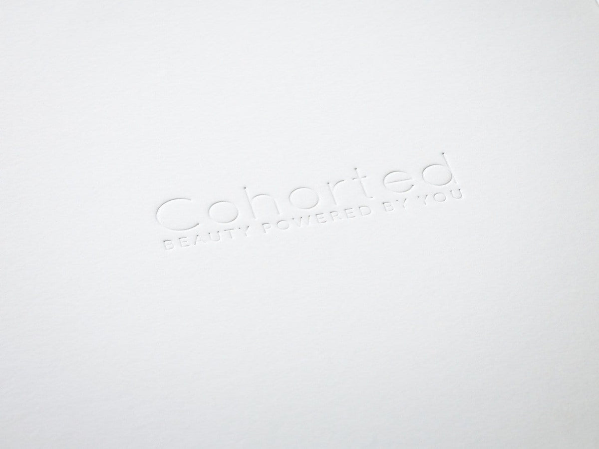 Custom Debossed Logo onto Lid of White Folding Gift Box