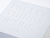 Custom Debossed Logo to Lid of White Folding Gift Box