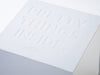 White Small Gift Box with Custom Debossed Logo to Lid