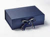 Dress Stewart Tartan Ribbon on Navy Blue Gift Box