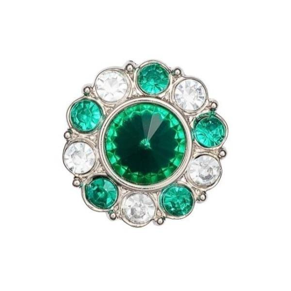 Emerald and Diamond Flower Gemstone Gift Box Closure Sample