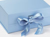 French Blue Recycled Satin Ribbon Featured on Pale Blue Slot Gift Box