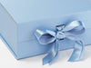 French Blue Satin Recycled Ribbon Featured on Pale Blue Slot Box