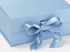 French Blue Recycled Satin Ribbon Featured on Pale Blue Slot Gift Box