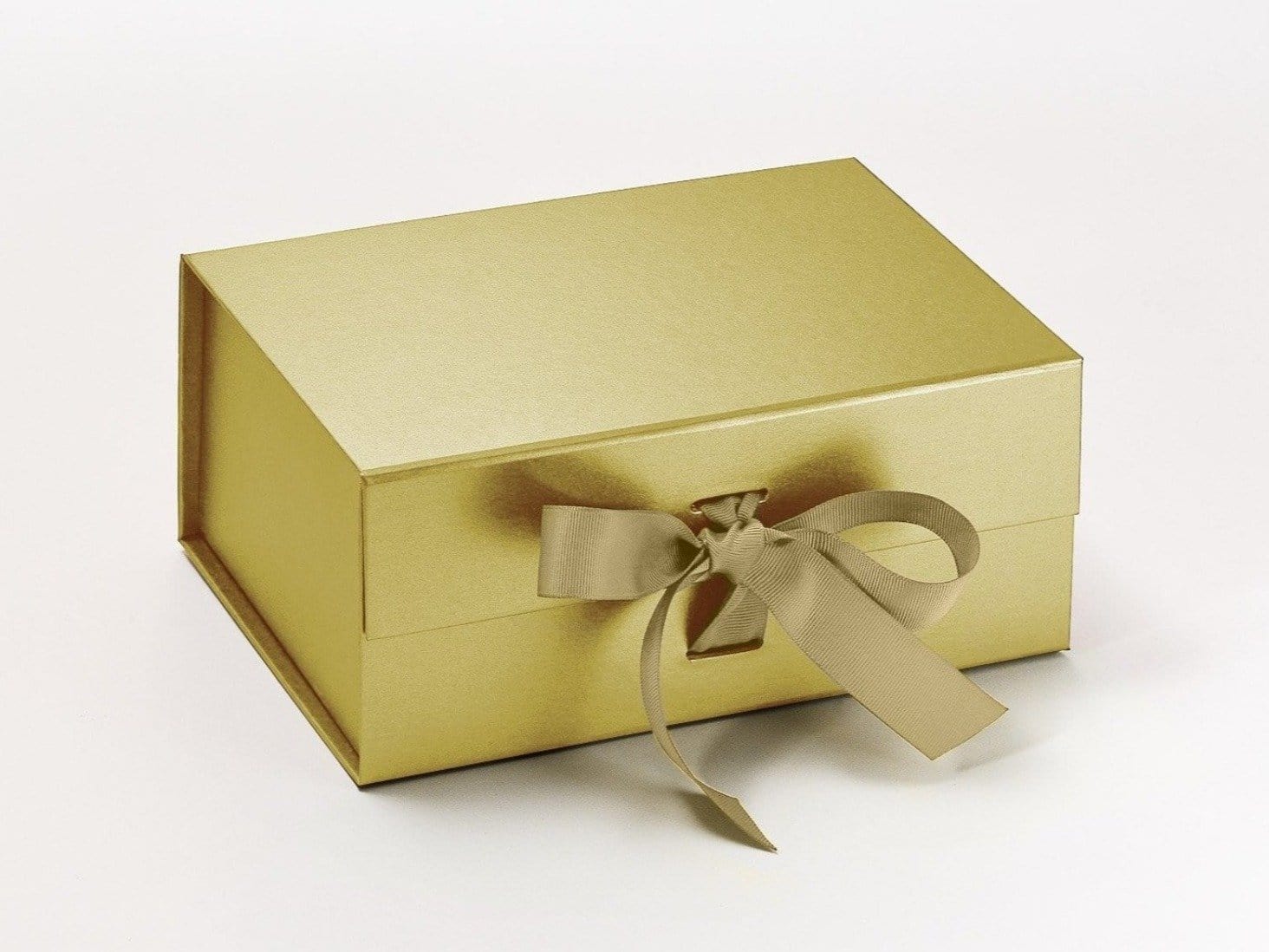 Gold A5 Deep Folding Gift Box with Changeable Ribbon