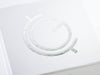 White Folding Gift Box with Custom Silver Foil Printed Logo to Lid