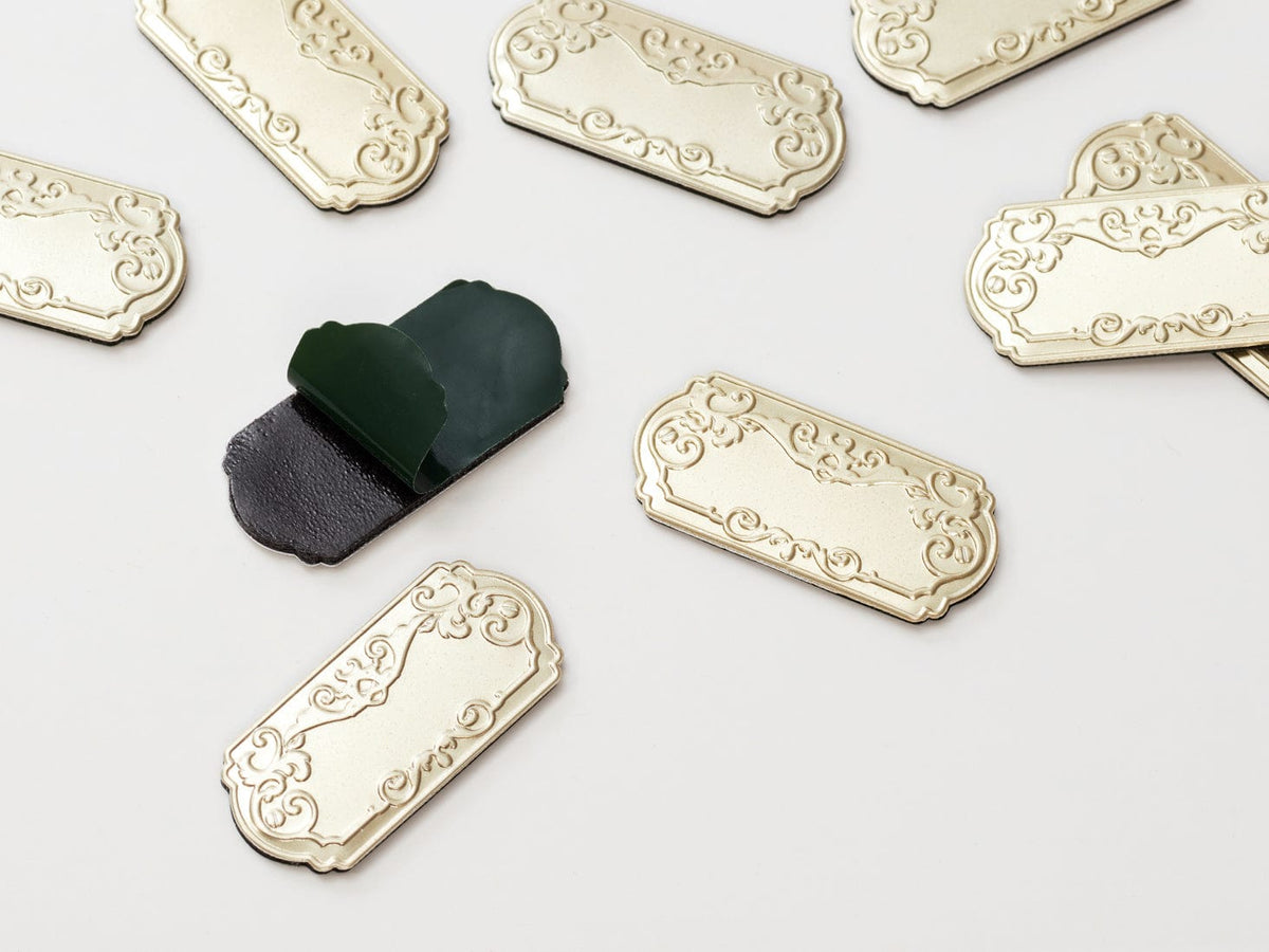 Gold Slot Decal Labels - Remove Clear Front Protective Cover and Backing Paper To Reveal Sticky Surface