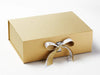 Example of Gold A4 Deep Gift Box with Double Ribbon Bow
