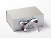 Example of Silver A5 Deep Gift Box with Double Ribbon Bow