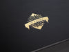 Black Folding Gift Box with Custom Printed Gold Foil Logo